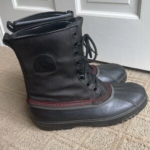 Sorel Boots Pac Winter 1964 Premium Snow Boot Black Red waterproof size 11